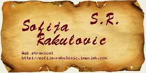 Sofija Rakulović vizit kartica